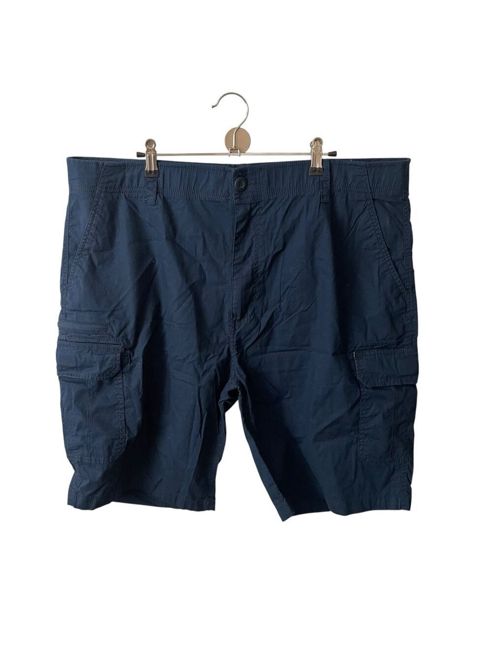 WearFirst Mens 42 Cargo Shorts Dark Blue Pockets Casual Cotton Stretch Basic